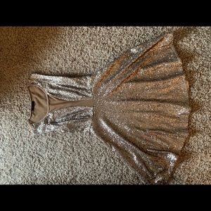 Champagne color sequin dress